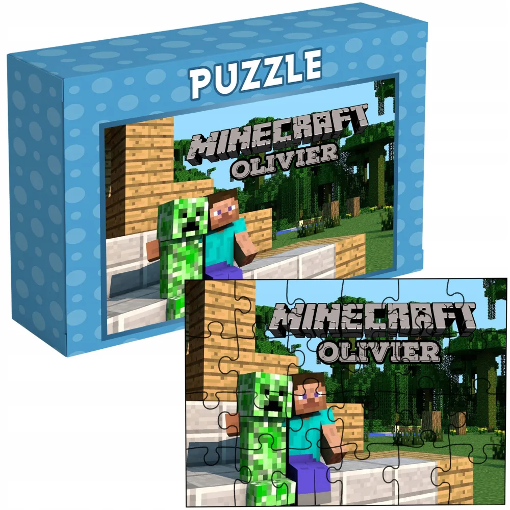 Puzzle Dla Dzieci Twoje Imię Minecraft Gra 120 A3