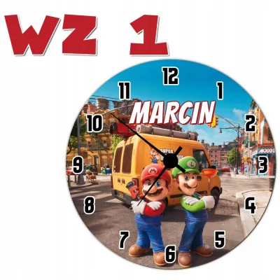 Zegar ścienny Dla Dzieci Super Mario Prezent