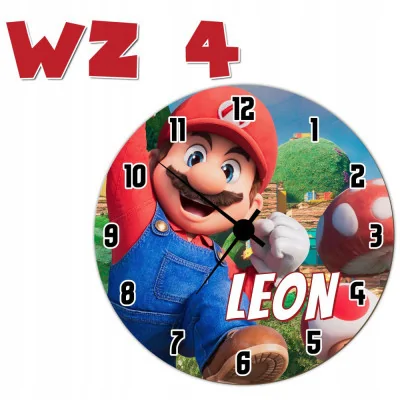 Zegar ścienny Dla Dzieci Super Mario Prezent