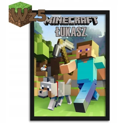 Dyplom Plakat A4 Dla Dziecka Minecraft + Imię Y2