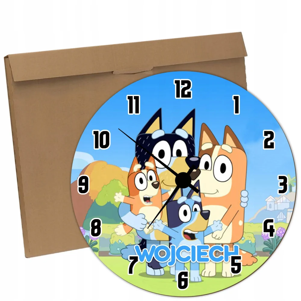 Zegar ścienny Dla Dzieci Blue Bluey Prezent Y4