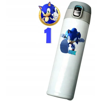 Biały Kubek Termiczny Sonic 2 Hedgehog Szybki Y4