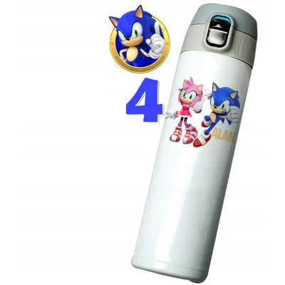 Biały Kubek Termiczny Sonic 2 Hedgehog Szybki Y4