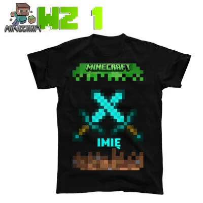 Koszulka Dziecięca Imię Minecraft Prezent 7-8 Y4