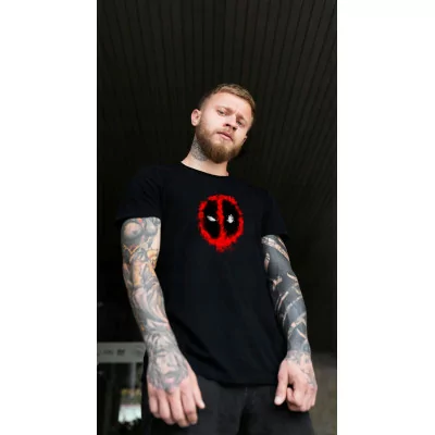 Czarna Koszulka T-shirt Męska Deadpool W2