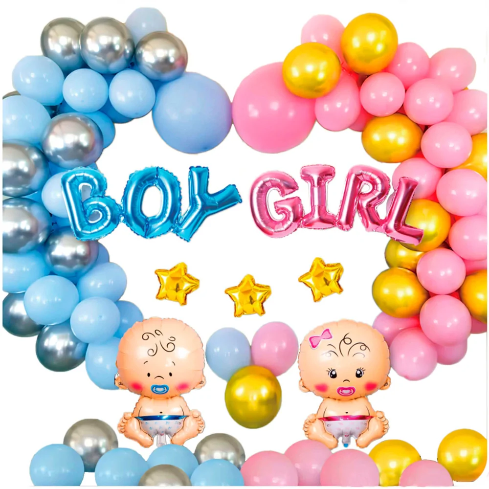 Zestaw Balonów Baby Shower Boy Girl Gender Reveal