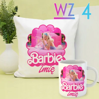 Zestaw Poduszka Kubek Prezent Barbie Barbi Y4