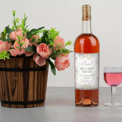 Skrzynka Wino Etykieta Prośba świadek Różowe Z2