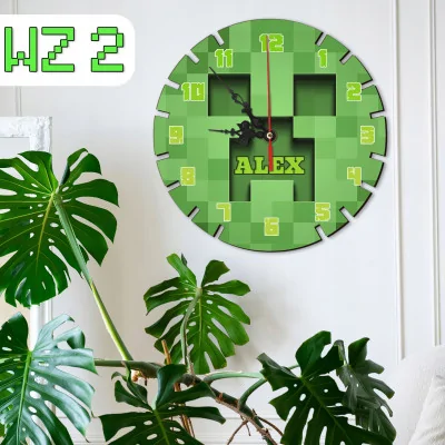 Zegar ścienny Dziecięcy Minecraft Prezent Y4