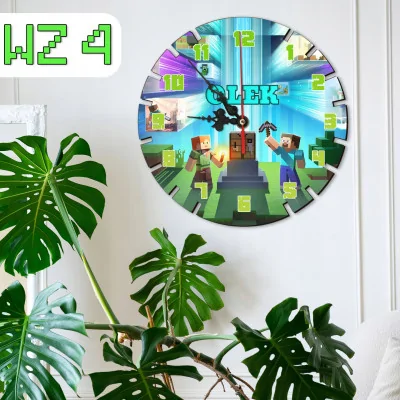 Zegar ścienny Dziecięcy Minecraft Prezent Y4