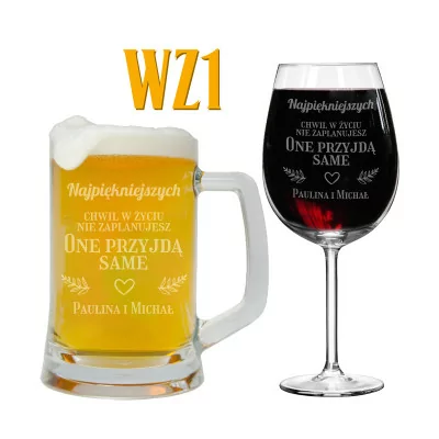 Zestaw Kieliszek Wino+kufel Parapetówka Z2