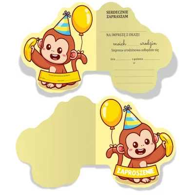 Zaproszenie Na Urodziny Małpa Małpka Z2