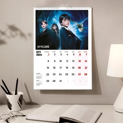 Kalendarz ścienny Na Rok 2024 Harry Potter Wieloplanszowy A3