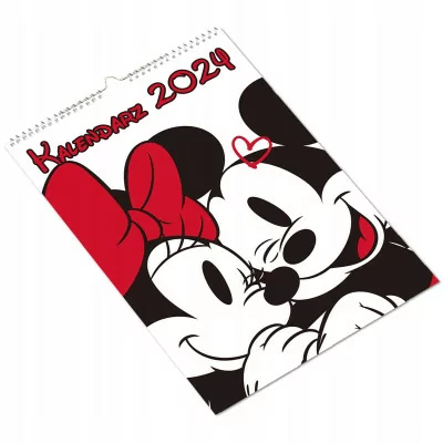 Kalendarz ścienny Na Rok 2024 Myszka Micki Minnie Wieloplanszowy A4