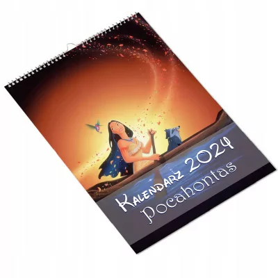 Kalendarz ścienny Na Rok 2024 Pocahontas Bajka Wieloplanszowy A4