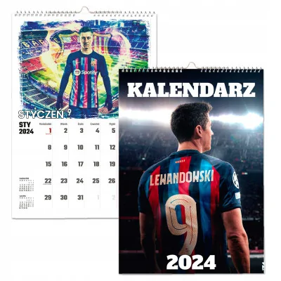 Kalendarz ścienny Na Rok 2024 Lewandowski Rl9 Wieloplanszowy A4