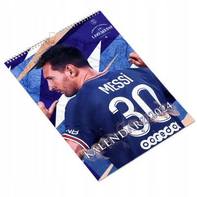 Kalendarz ścienny Na Rok 2024 Leo Messi Psg Wieloplanszowy A4