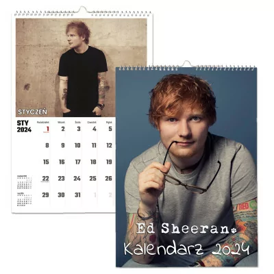 Kalendarz ścienny Na Rok 2024 Ed Sheeran Wieloplanszowy A4