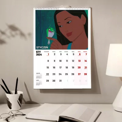 Kalendarz ścienny Na Rok 2024 Pocahontas Wieloplanszowy A3