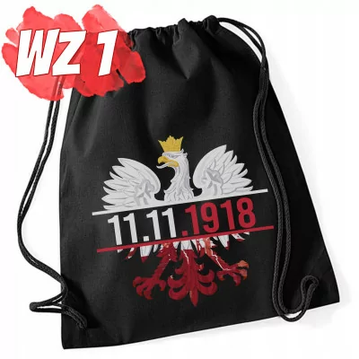 Czarny Worek Plecak Na Dzień Niepodległości 11 Listopada Marsz Polska Y4