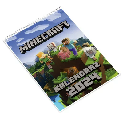 Kalendarz ścienny Na Rok 2024 Minecraft A4