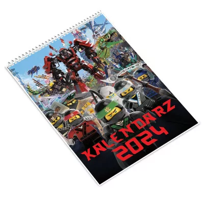 Kalendarz ścienny Na Rok 2024 Lego Ninjago A4