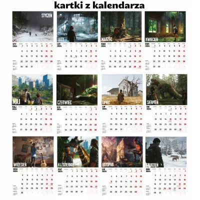 Kalendarz ścienny Na Rok 2024 The Last Of Us Wieloplanszowy A3