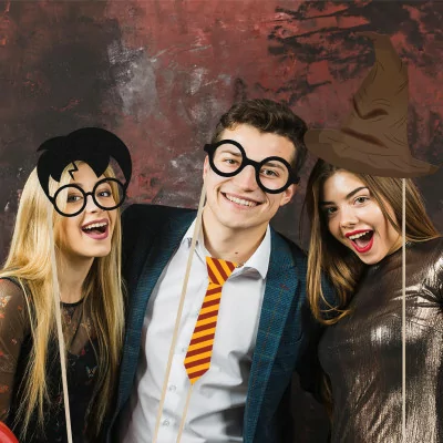 Zestaw Fotobudka Rekwizyty Do Zdjęć Impreza Andrzejki Harry Potter Z6