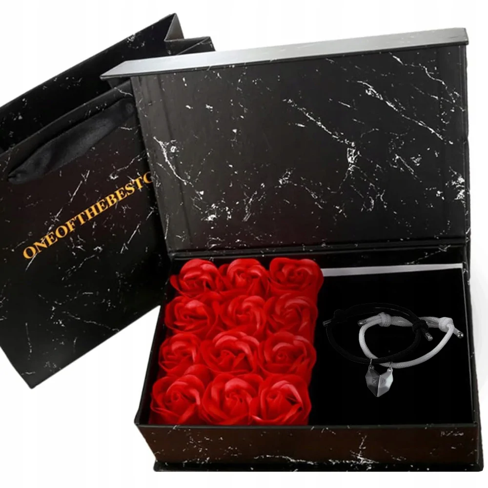 Pudełko Z Różami Bransoletka Magnetyczna Prezent święta Walentynki Kobiet