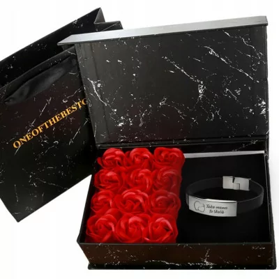 Pudełko Z Różami I Bransoletka Prezent święta Urodziny Walentynki Kobiet