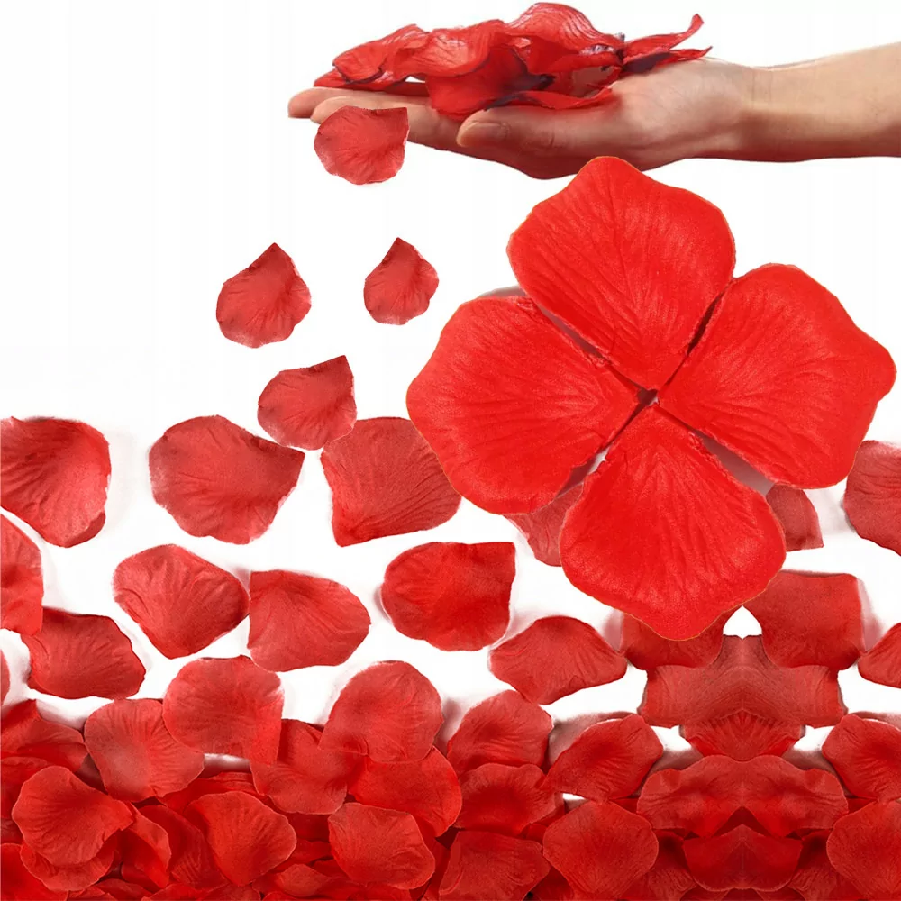 Płatki Róż Czerwone Na ślub Wesele Dzień Kobiet Walentynki Prezent 100 Szt